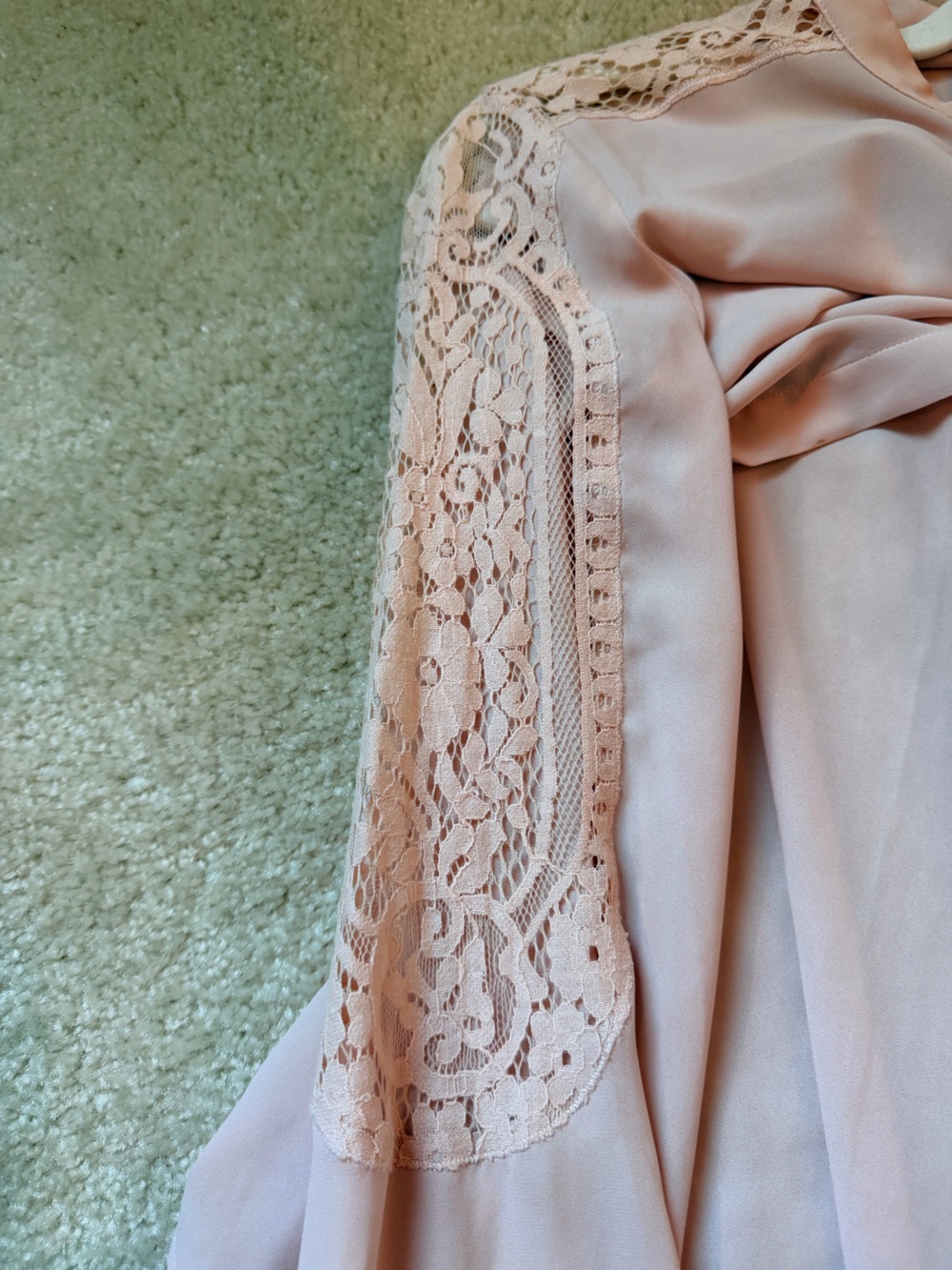 The Kooples Pale Pink Lace-Trim Button-Front Blouse - Picture 6 of 6